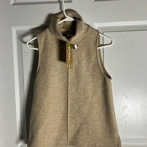 OGL High Neck Beige Sleeveless Top